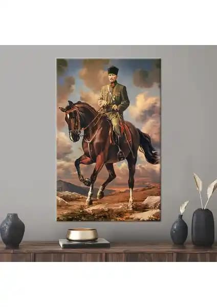 Kayra Export 1 Parça Kanvas Tablo Atatürk Portresi Modern Dekorasyon İçin