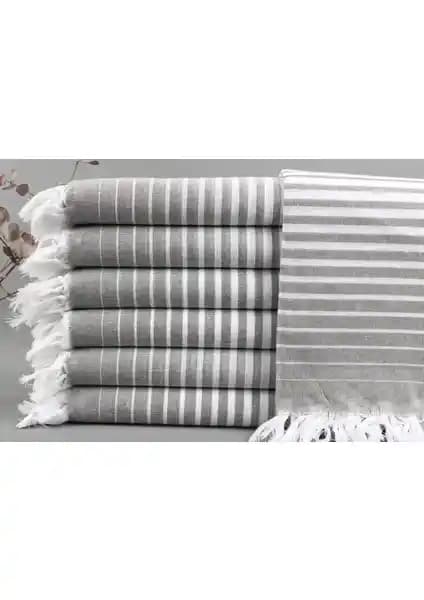 Kayra Export Organik Pamuk Peştemal Beyaz-Haki Yeşil Renk Seçenekleriyle Çok Yönlü Kullanım