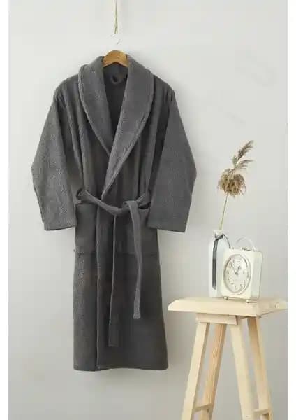 Kısayol Ev-X Büyük Beden Mikrocoton Bornozları Antrasit Renkli Konfor ve Şıklık Sunar
