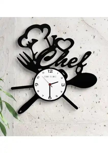 Kişiye Özel Ahşap Mutfak Duvar Saati Dekoratif ve Özelleştirilebilir Tasarım