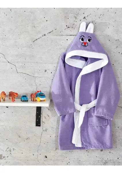 Komfort Home %100 Pamuklu Kapşonlu Çocuk Bornozları Güvenli ve Rahat Kullanım İçin Idealdir