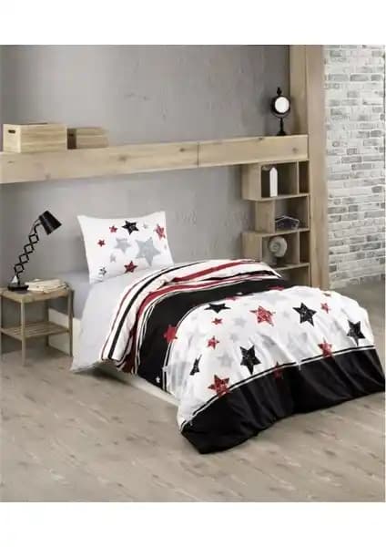 Kristal by Taç Modern Siyah Beyaz Tek Kişilik Nevresim Takımı Yatak Odası Dekorasyonu