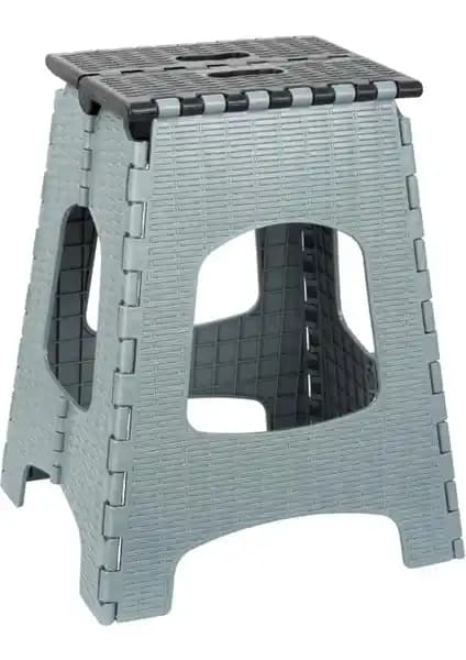 Lees Home Taşınabilir Katlanır Tabure Büyük Boy Gri - Pratik ve Dayanıklı Hafif Oturma Sandalyesi