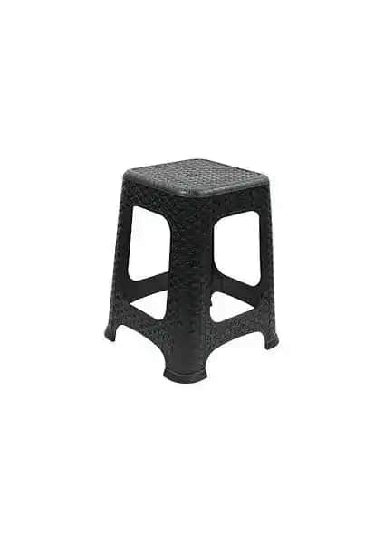 Leva House Plastik Rahtan Büyük Boy Siyah Tabure Dayanıklılık ve Pratiklik Sunar