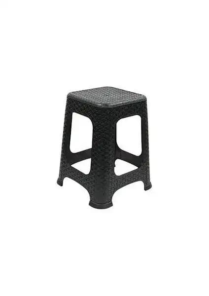 Leva House Plastik Rahtan Büyük Boy Siyah Tabure Dayanıklılık ve Pratiklik Sunar