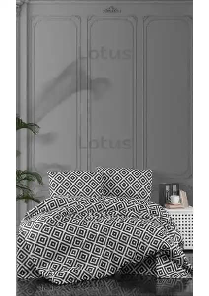 Lotusline Diagonal Çift Kişilik Pamuklu Nevresim Takımı Modern ve Şık Tasarım