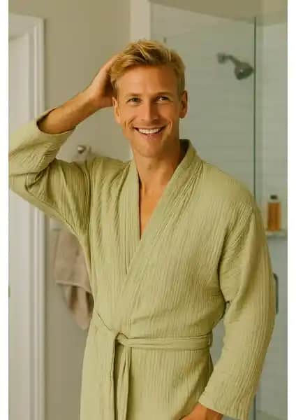 Lucy ve Home Unisex Müslin Sabahlık Bornoz Kimono Şıklığı ve Konforu