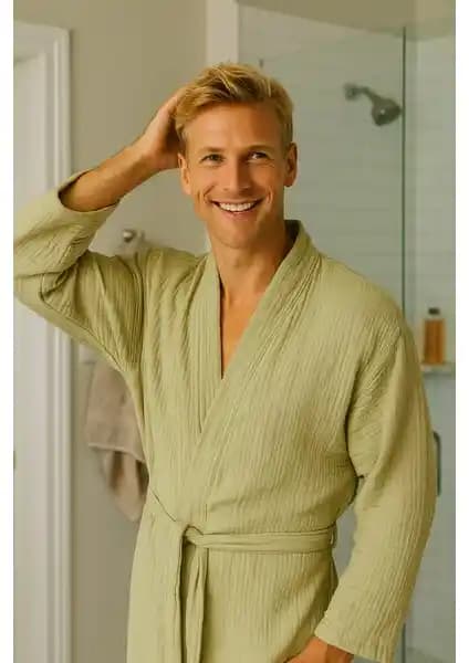 Lucy ve Home Unisex Müslin Sabahlık Bornoz Kimono Şıklığı ve Konforu