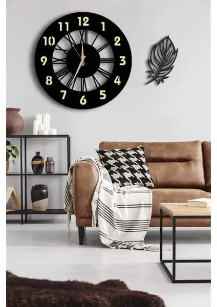 Lupokraft Aynalı Duvar Saati ve Yapraklı Tablo Seti ile Mekânlarınıza Zarafet Katın