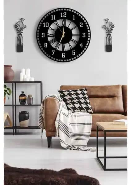 Lupokraft Dekoratif Duvar Saati ve Vazo Tablo: Modern ve Şık Ev Dekorasyonu İçin Uygun Seçenek