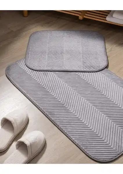 Madame Coco Emele 2'li Banyo Paspası Açık Mavi Modern Tasarım ve Konfor Sunar