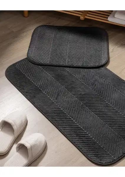 Madame Coco Emele 2'li Banyo Paspası Antrasit Modern ve Dayanıklı Tasarım