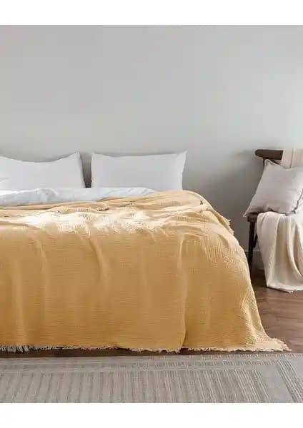 Madame Coco Florinda Tek Kişilik Yatak Örtüsü Sarı Renk Modern ve Dayanıklı Tasarım
