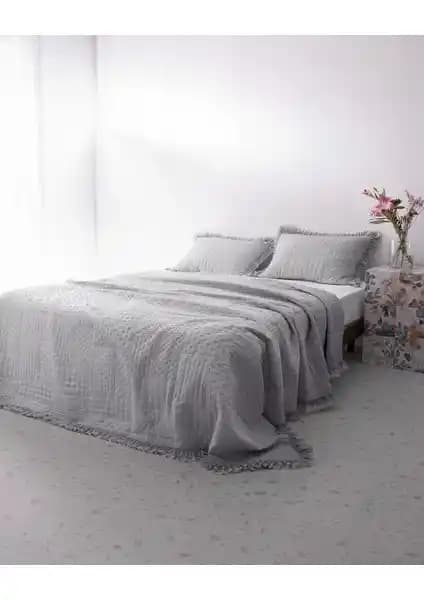 Madame Coco Maryon Gri Çift Kişilik Yatak Örtüsü Estetik ve Dayanıklı Tasarım