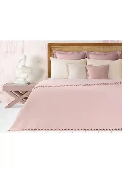 Madame Coco Stephane Tek Kişilik Pudra Renkli Dokuma Yatak Örtüsü - Estetik ve Dayanıklı Tasarım