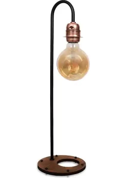 Madamvila Copper Büyük Boy Rustik Masa Lambası Modern ve Nostaljik Dekorasyon İçin Uygun