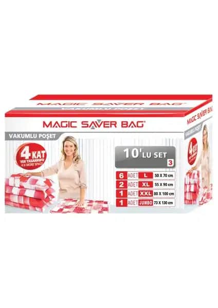 Magic Saver Bag 10'lu Set ile Çok Yönlü ve Pratik Saklama Çözümü