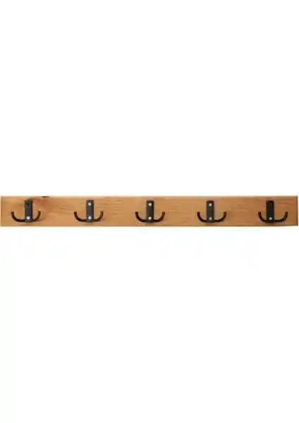 Mavi Trend Ahşap Duvar ve Kapı Askılığı 60 cm genişlik ve 5 askı ile fonksiyonel tasarım