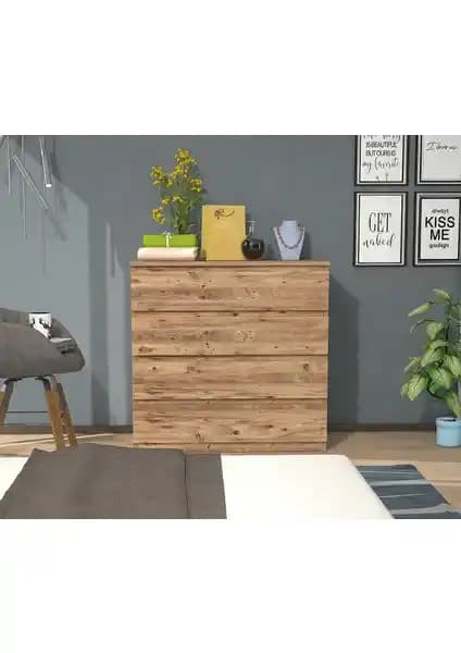 Mbes Mobilya 80'lik Şifonyer Atlantik Çam - Şıklık ve Dayanıklılık Bir Arada