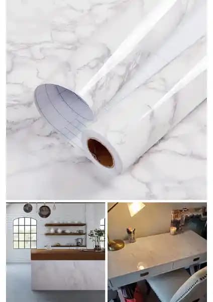 Mermer Desenli Kendinden Yapışkanlı Kaplama Ürünü: Uygulama ve Kullanım İpuçları