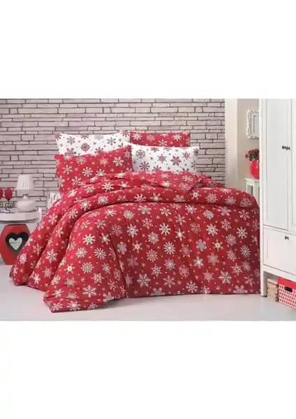 Mertim Yılbaşı Kırmızı Nevresim Takımı: Şık ve Temaya Uygun Tek Kişilik Yatak Seti