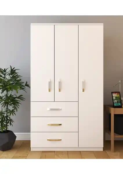 Metalia Ece Lüx 3 Kapı 3 Çekmeceli Gardrop Modern ve Kullanışlı Depolama Çözümü