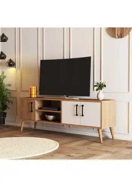 Mezza 1584 Exxen Ahşap Ayaklı Modern TV Ünitesi 150 cm genişlikte şık tasarım