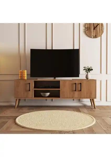 Mezza 1586 Exxen Ahşap Ayaklı Modern TV Ünitesi 150 cm genişlikte şık tasarım