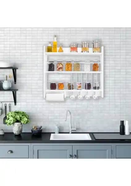 Midilife QuickBuy Mutfak Duvara Monte Baharatlık Rafı Modern ve Fonksiyonel Tasarım