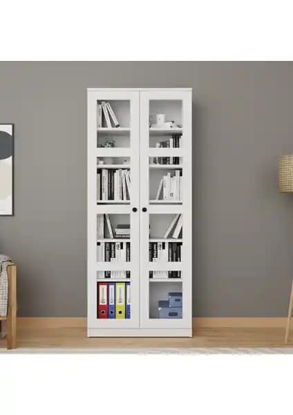 Midoser Lucas Cam Kapaklı Vitrin Modern ve Çok Amaçlı Mobilya Çözümü