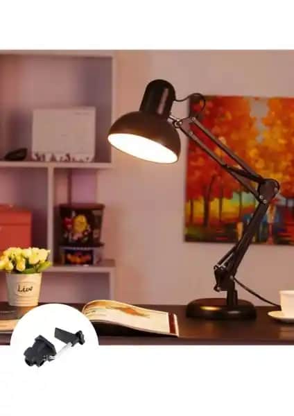 MiniHome Siyah Esnek 360 Derece Dönebilen Ayarlanabilir Masa Lambası