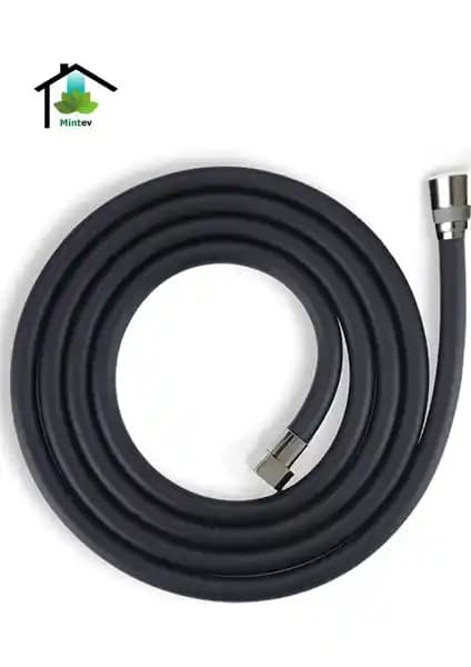 Mintev Siyah PVC Malzemeden Üretilmiş Ultra Dayanıklı Duş Hortumu 150 cm uzunlukta