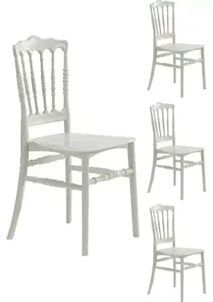 Mobetto Miray Beyaz Sandalye Seti: Modern, Hafif ve Dayanıklı İç Mekan ve Dış Mekan Kullanımı