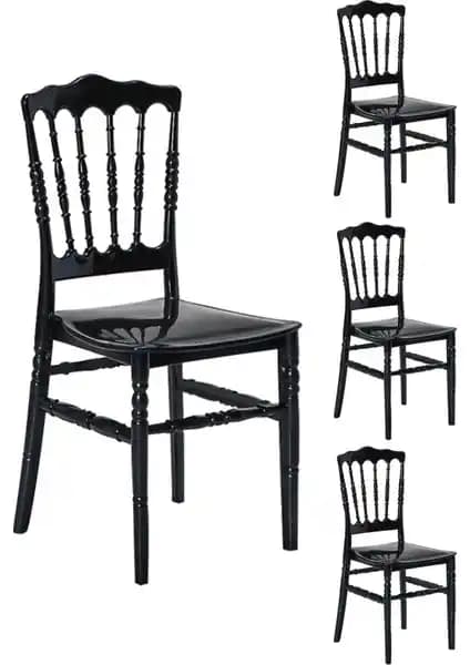 Mobetto Miray Siyah Sandalye Seti Modern Tasarım ve Dayanıklılık Özellikleriyle Dış Mekan Kullanımı İçin Uygun