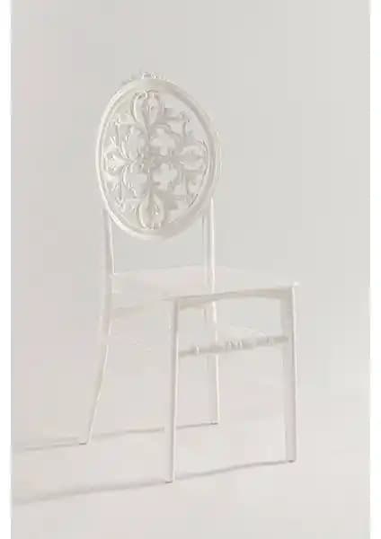 Mobetto Venüs Beyaz Pratik Sandalye - Modern ve Dayanıklı Dış Mekan Oturma Çözümü