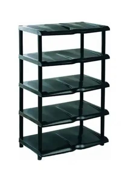 Modatools Siyah 5 Bölmeli Ayakkabılık Modern ve Kullanışlı Depolama Çözümü