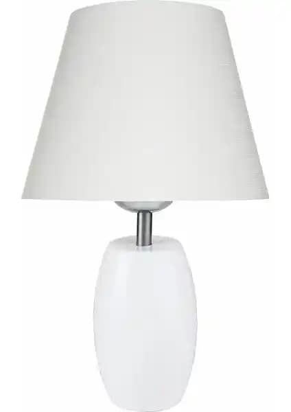 Modelight Top Abajur Beyaz Ayak ve Şapka Modern Klasik Dekorasyon İçin Uygun