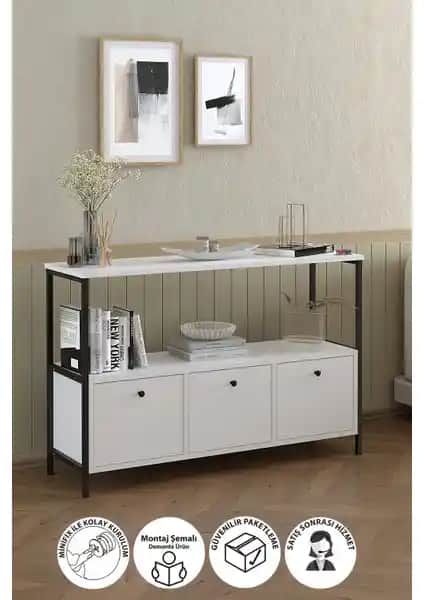 Modern Çok Amaçlı Bofigo 3 Kapaklı Konsol TV Ünitesi Şık ve Dayanıklı Tasarım