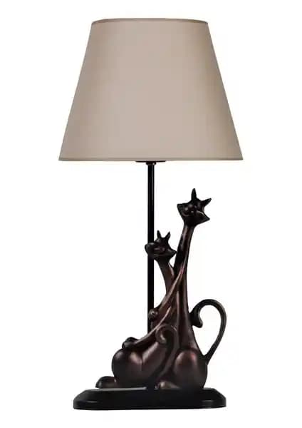 Modern Dizayn Kedi Abajur Bakır Bej: Şık ve Fonksiyonel İç Mekan Aydınlatması