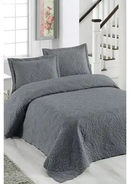 Modern Füme Renk Çift Kişilik Yatak Örtüsü - Şık ve Dayanıklı Dekorasyon Unsuru