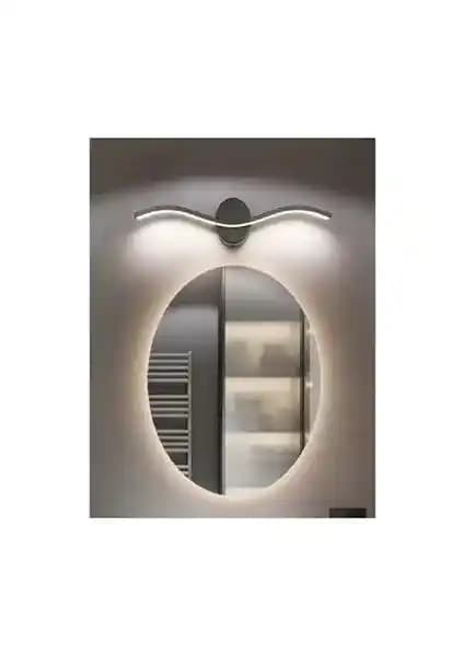 Modern Siyah Banyo Ayna Tablo Aplikleri LED Teknolojisiyle Şık ve Dayanıklı Tasarım