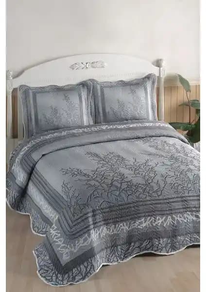 Modern ve Dayanıklı Eylül Gri Çift Kişilik Kapitone Yatak Örtüsü, Şık ve Fonksiyonel Tasarım