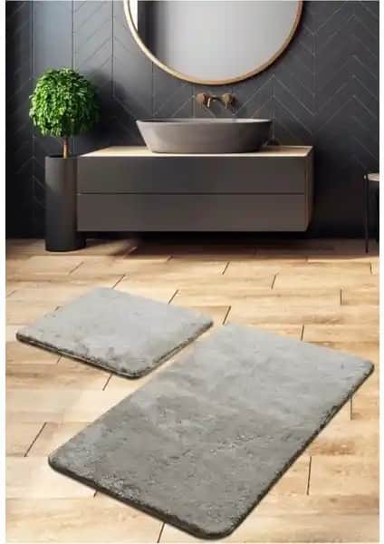 Modern ve Hijyenik Saraz Halı Klozet Takımı Srz Puffy Gri ile Banyonuzu Yenileyin