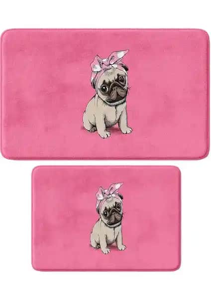 Monnhein Sevimli Tasarımlı Mikrofiber 2'li Banyo Paspası Güvenlik ve Estetiği Bir Arada Sunar