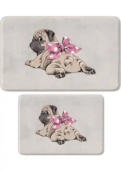 Monnhein Sevimli Tasarımlı Mikrofiber Çiftli Banyo Paspası Güvenlik ve Estetik Bir Arada