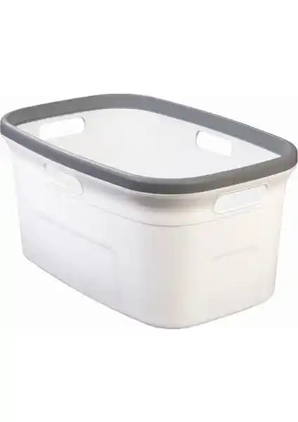 Motek Çamaşır Sepeti ve Çamaşır Selesi Gri Beyaz Modern ve Fonksiyonel Tasarım