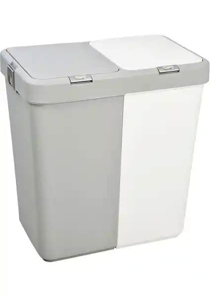 Motek İkili Dokunmatik Kapaklı Kirli Çamaşır Sepeti Modern ve Dayanıklı Tasarım