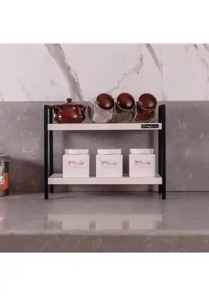 Mudesa Masaüstü Dekoratif Baharatlık Raf Modern Tasarım ve Çok Amaçlı Kullanım