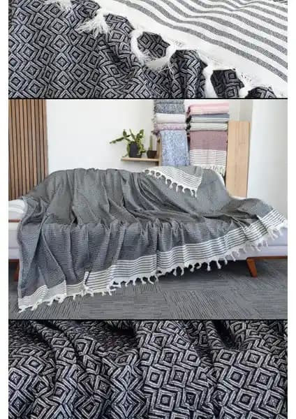 Mutlu Çeyiz Diamond Pamuklu Kanepe ve Çekyat Örtüsü Modern Dekorasyon İçin Uygun