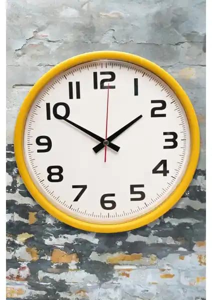 Muyika Madre Sarı Çerçeveli Beyaz Zemin Rakamlı 30 Cm Duvar Saati İnceleme ve Özellikleri